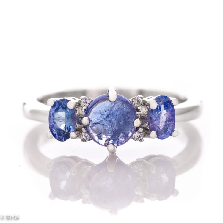 Silver ring - Natural Tanzanite 1,40 ct.