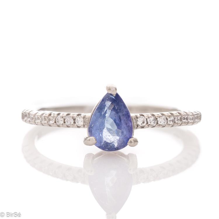 Silver ring - Natural Tanzanite 0,60 ct.