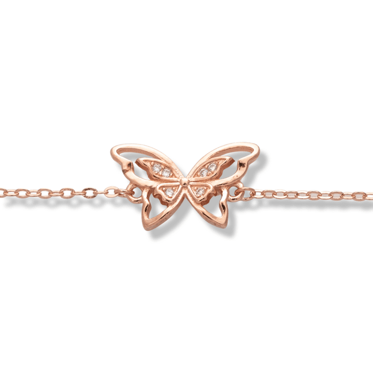 Silver bracelet - Pink Butterfly 