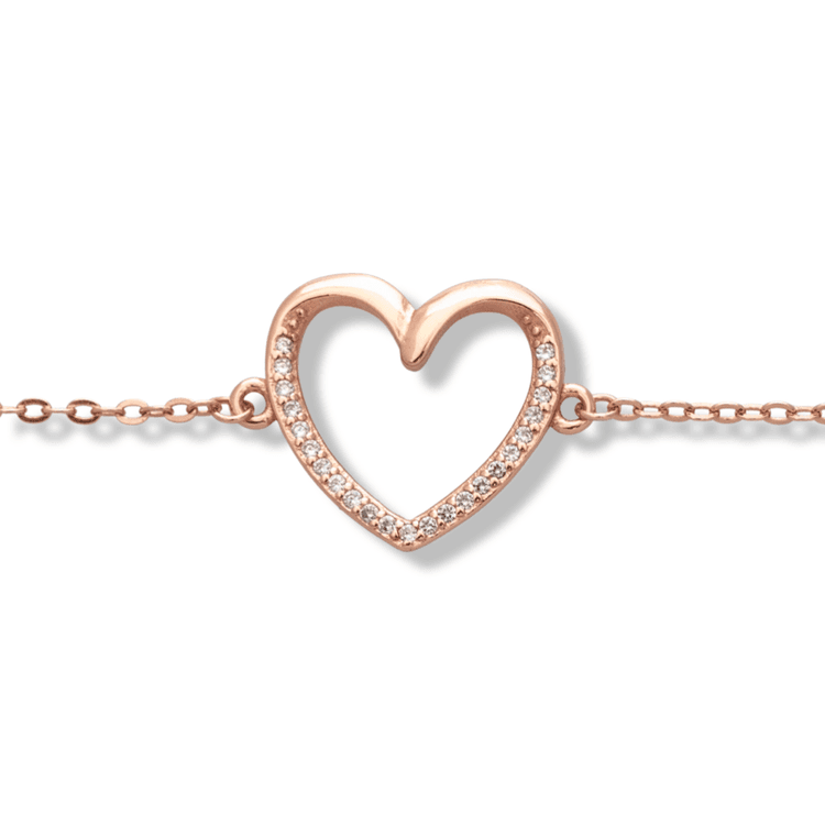 Silver bracelet - Pink Heart