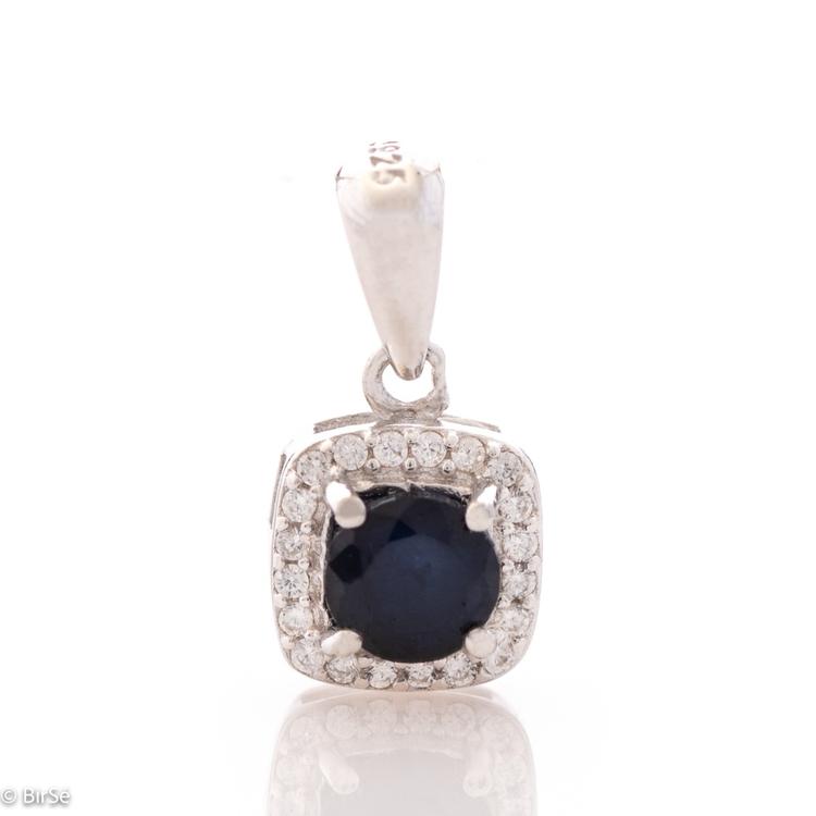 Silver pendant - Natural Sapphire 0,65 ct.