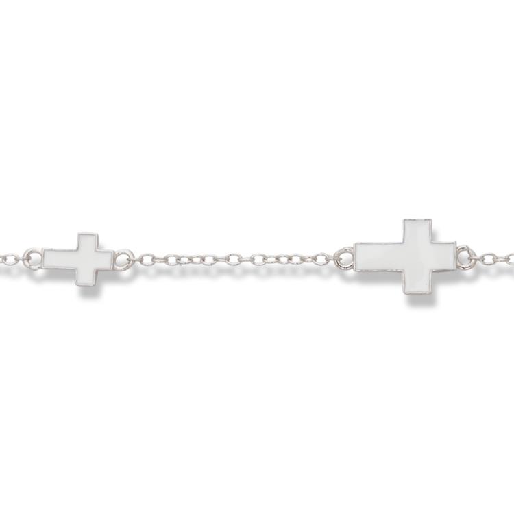 Silver Bracelet - Crosses with Enamel