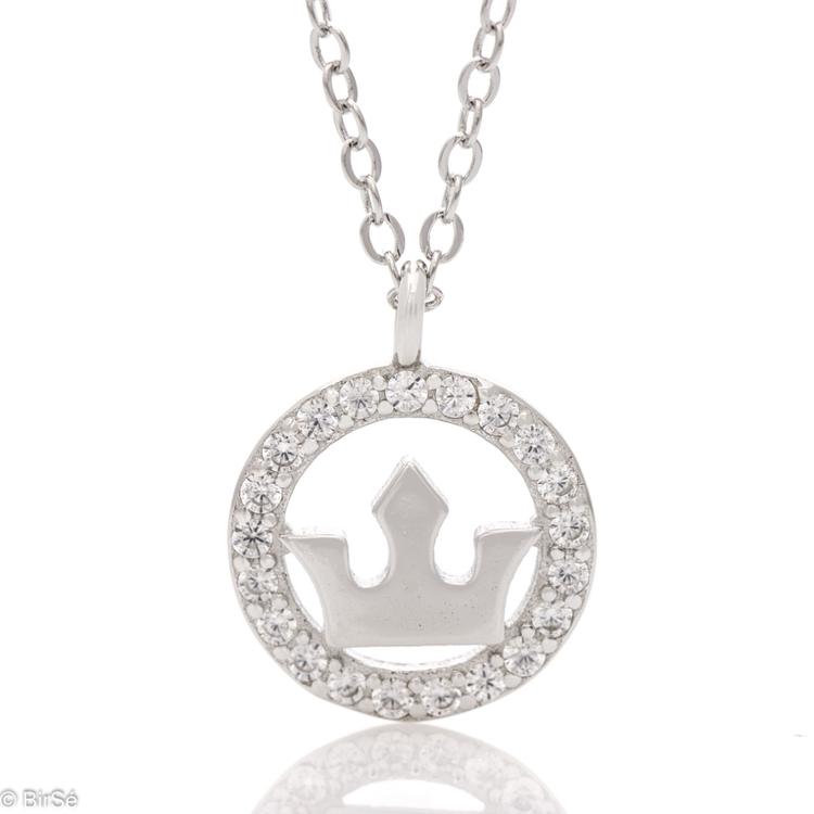 Silver necklace - Crown