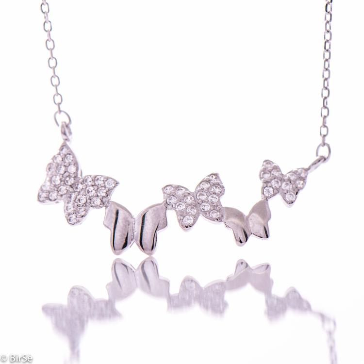 Silver necklace - Butterflies 