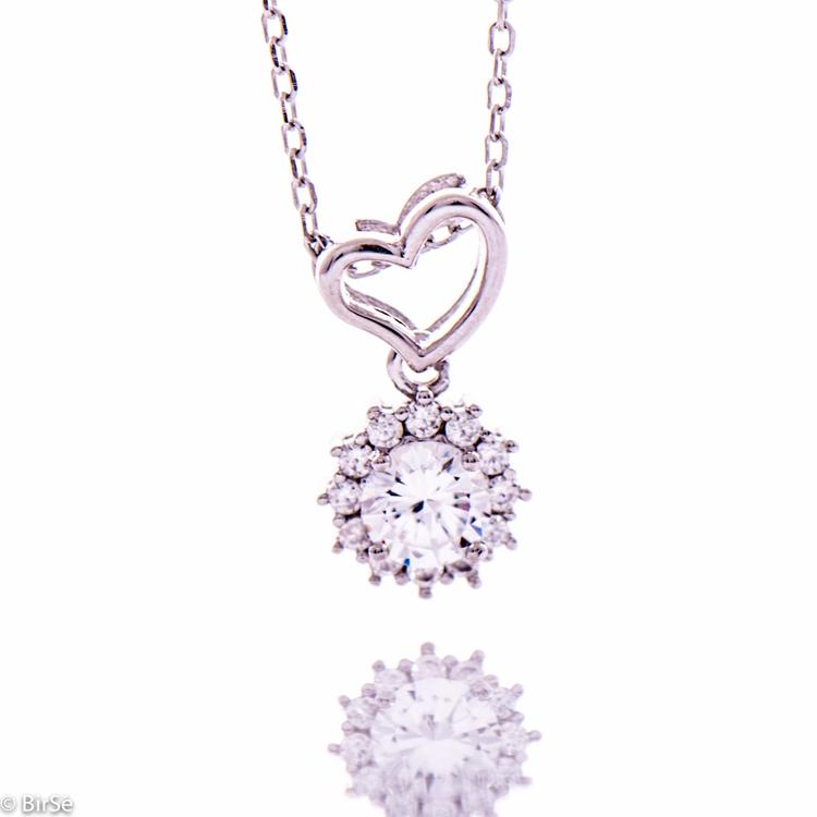 Silver Necklace - Heart 