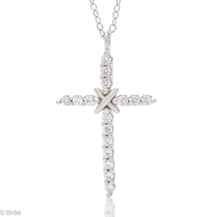 Silver necklace - Cross