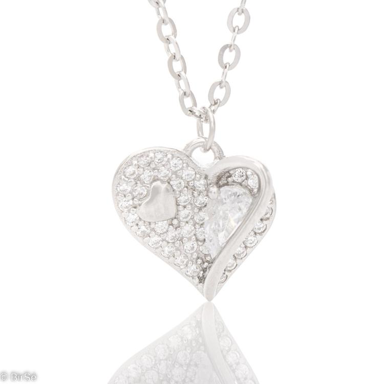 Silver Necklace - Shining Heart