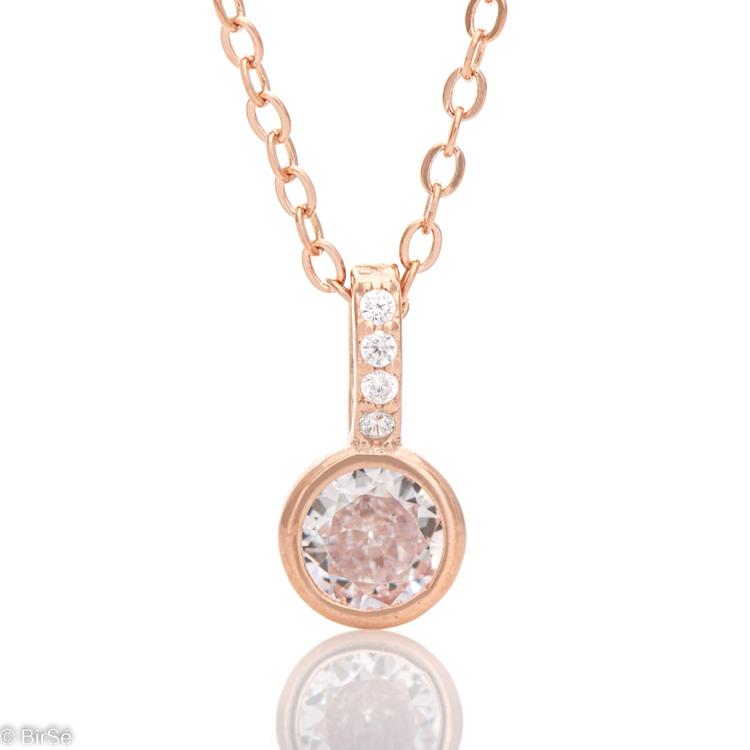 Silver necklace - Pendant with Zircon