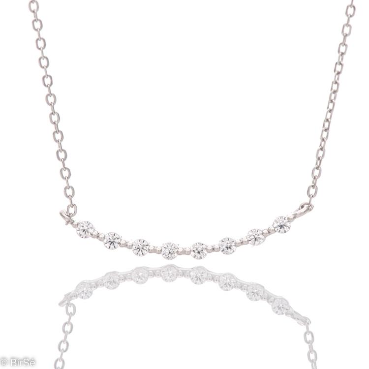 Silver necklace - Tender zircons