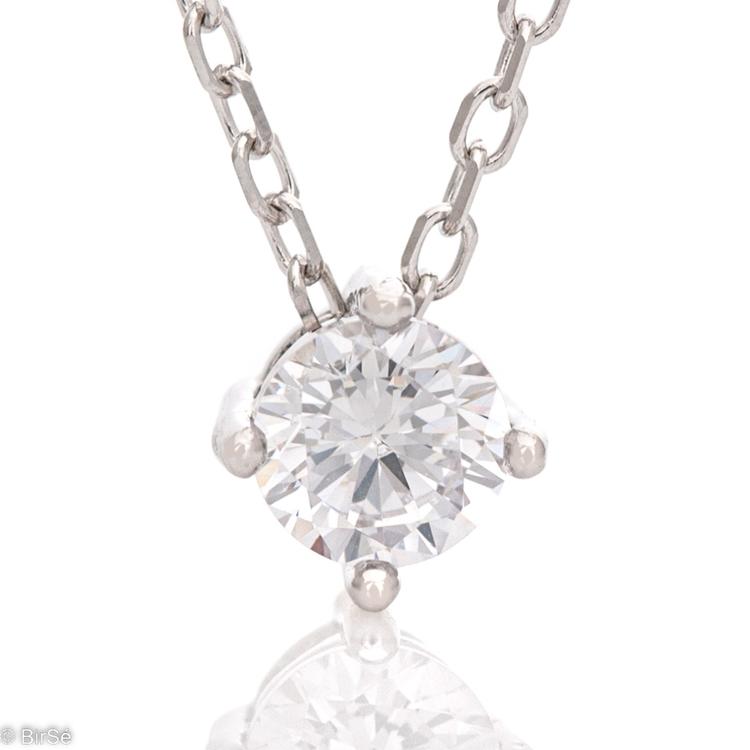 Silver necklace - zircon