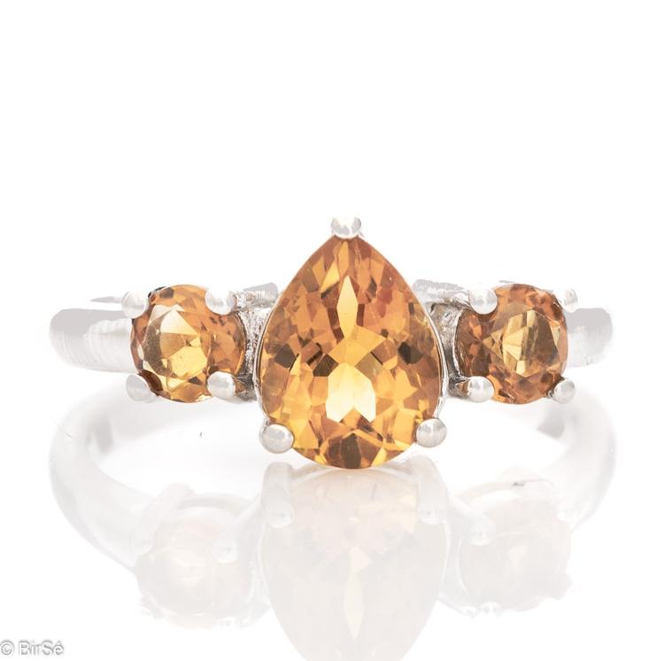 Silver Ring - Natural Citrine 1,25 ct.