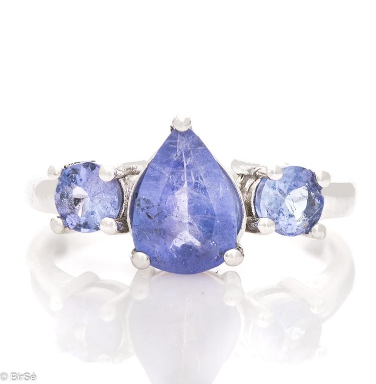 Silver ring - Natural Tanzanite 1,32 ct.