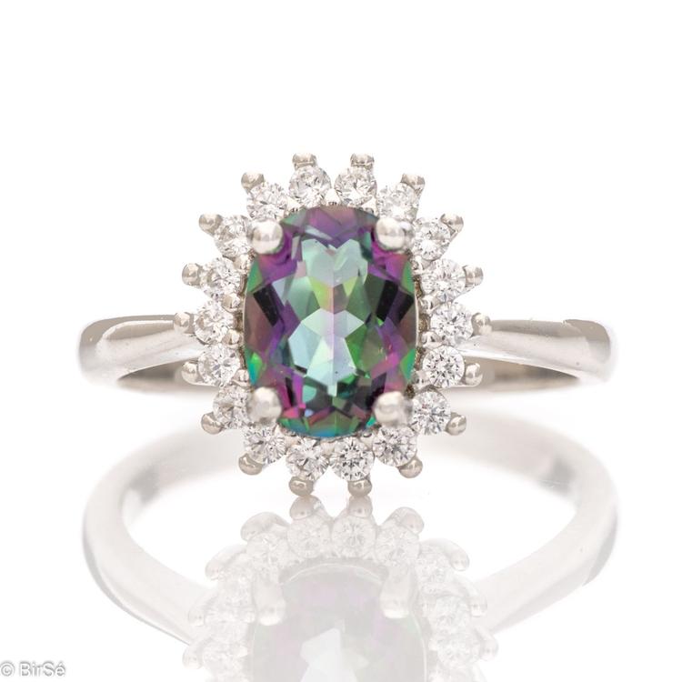 Silver Ring - Natural Mystic Topaz 1,60 ct.