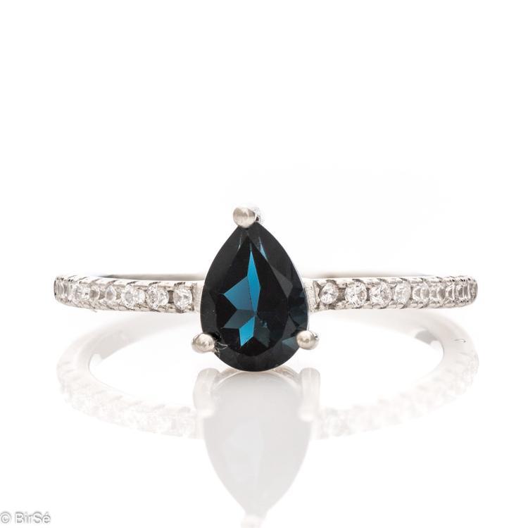 Silver Ring - Natural London topaz 1,00 ct.