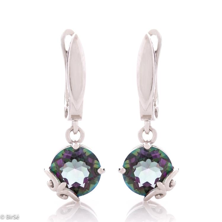 Silver earrings - Natural mystic topaz 5.00 ct.