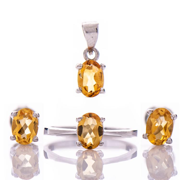 Silver set - Citrine