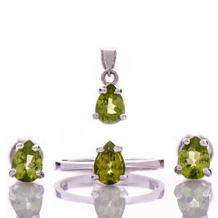 Silver set - Natural Peridot