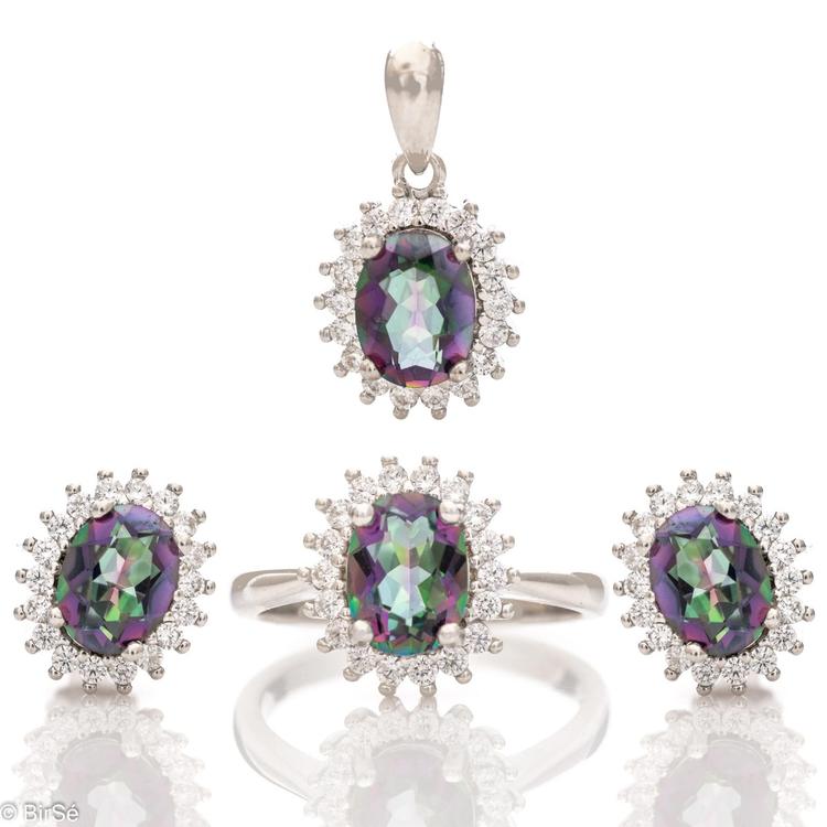 Silver Set - Natural Mystic Topaz 6,40 ct.