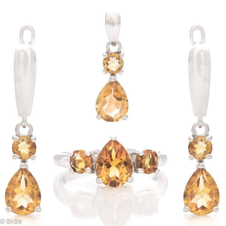 Silver set - Natural Citrine 4,40 ct.