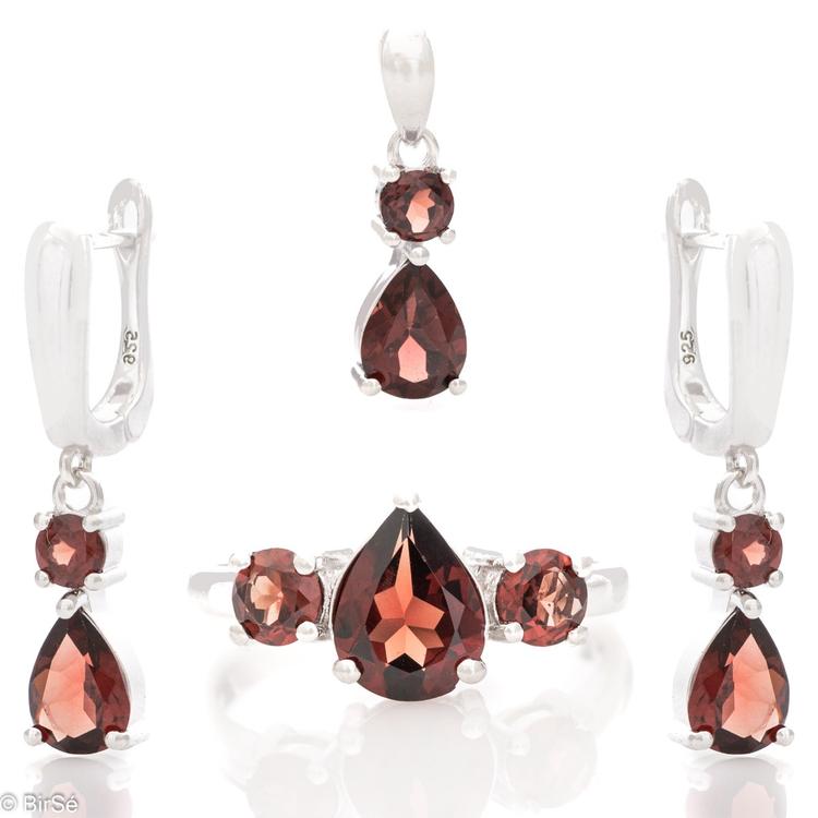 Silver set - Natural Garnet 5,80 ct.