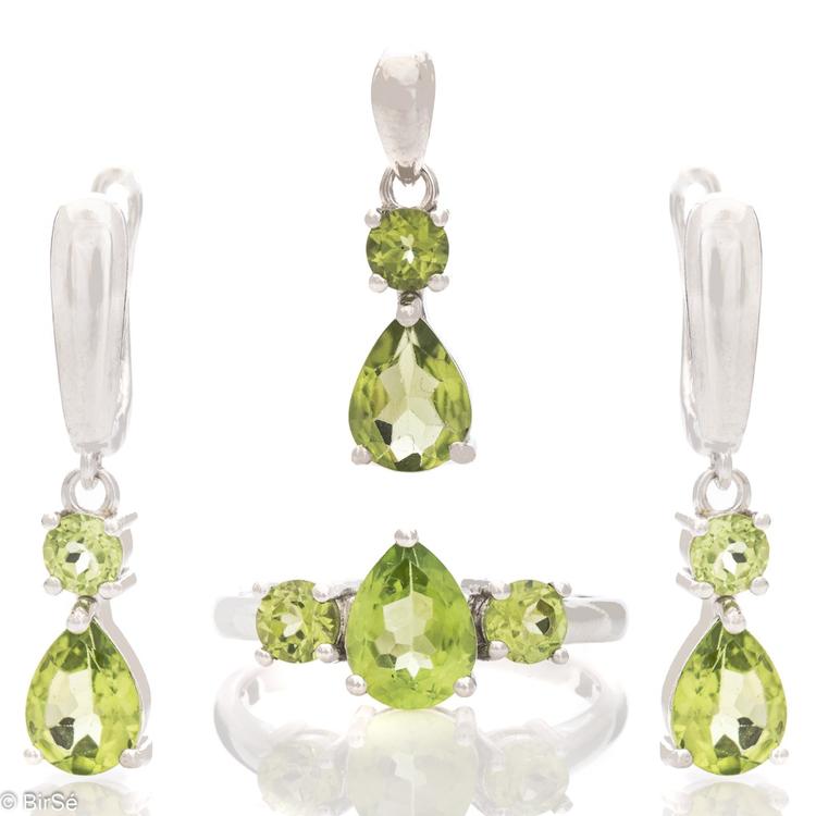 Silver set - Natural Peridot 4,50 ct.