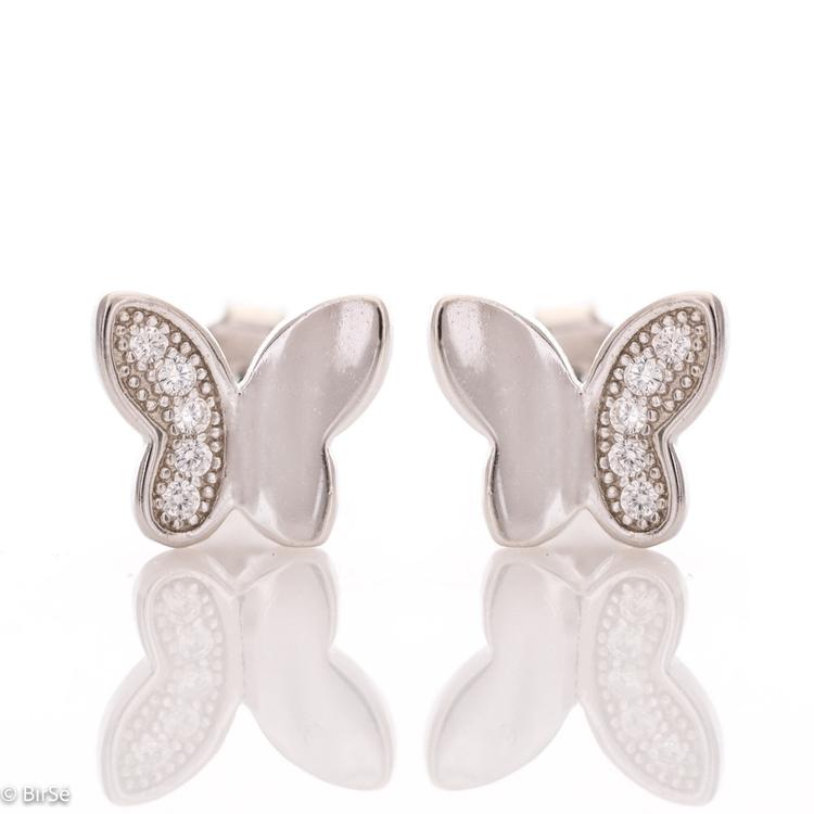 Silver earrings - Butterflies