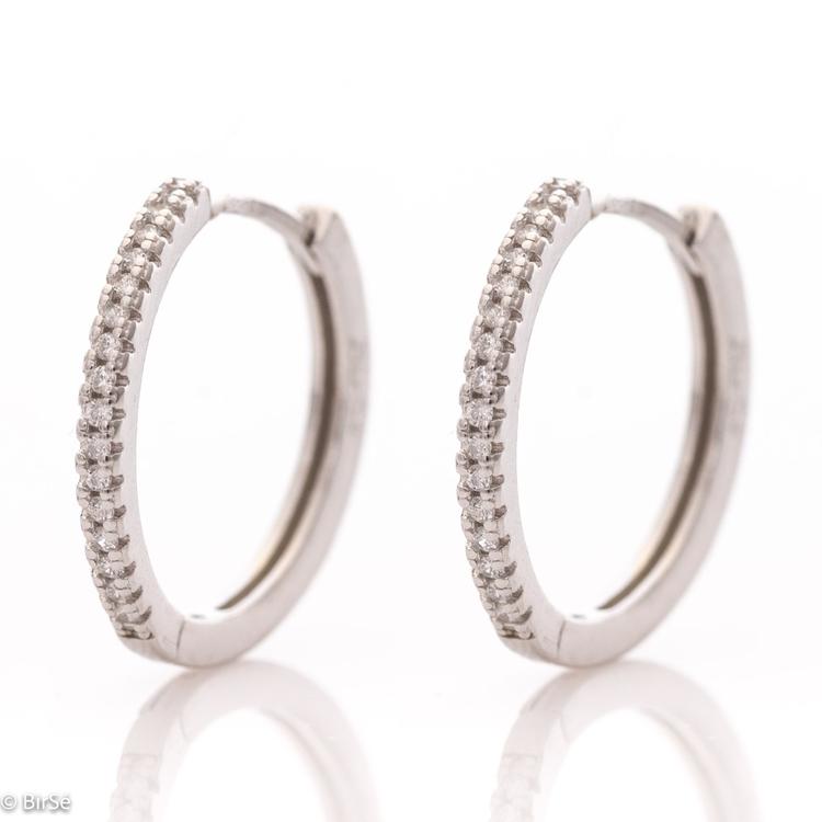 Silver earrings - Rings with zircons