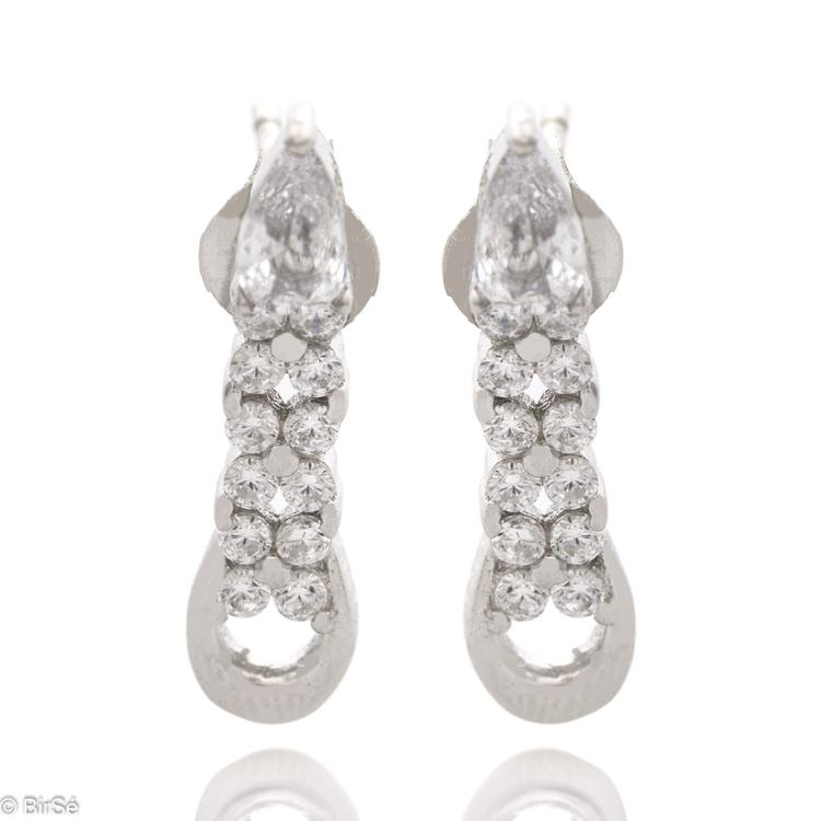 Silver earrings - Zirconi