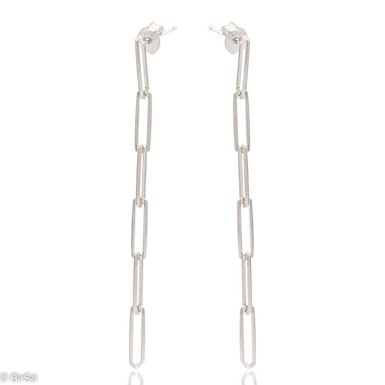 Silver Hanging Earrings - Chain