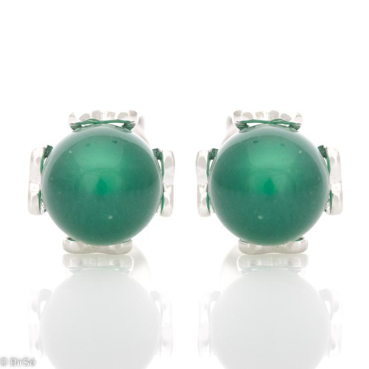 Silver earrings - Green