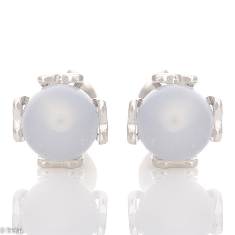 Silver earrings - White