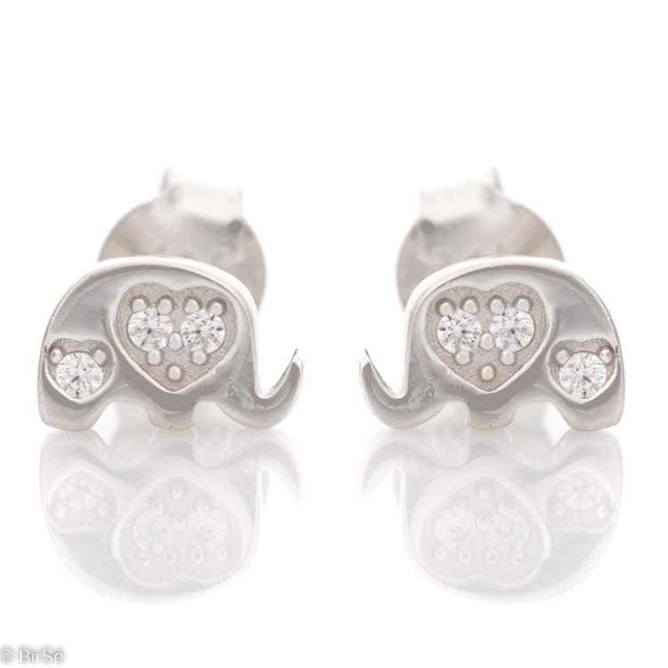 Silver earrings - Elephants