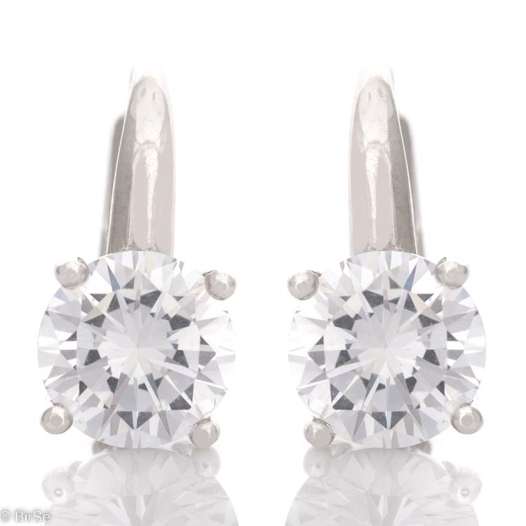 Silver earrings - Zircon