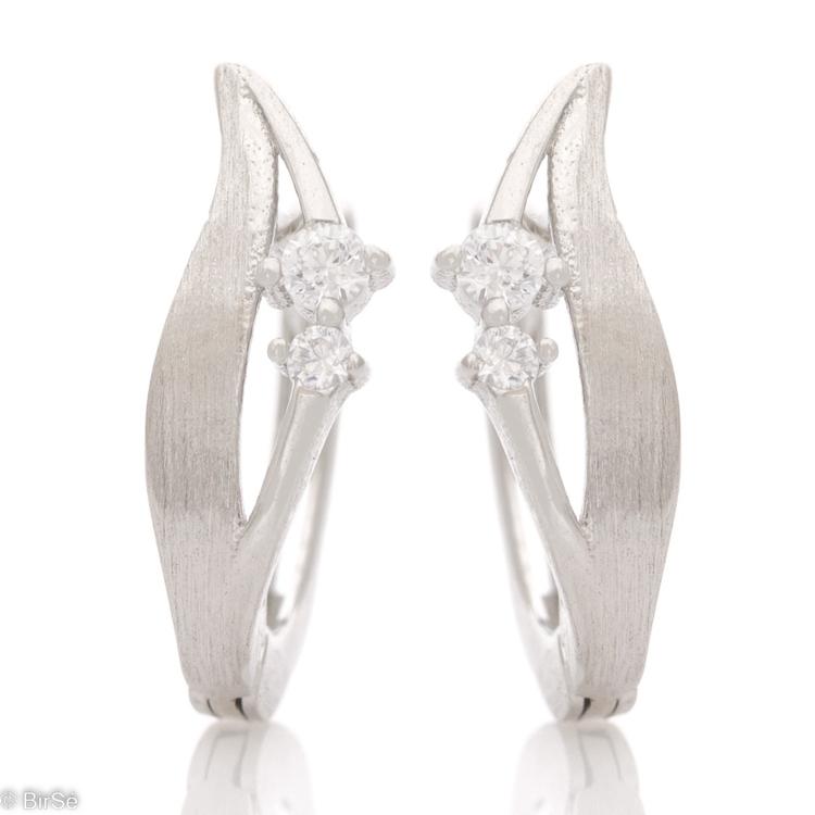 Silver earrings - Leaf