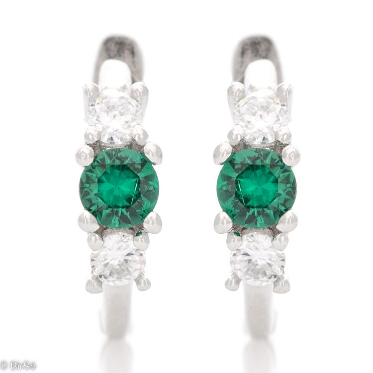 Silver earrings - Tourmaline and Zirconi