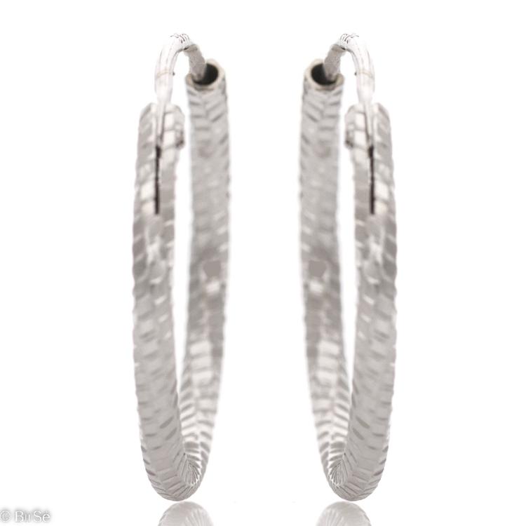 Silver earrings - Diamond rings