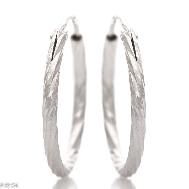 Silver earrings - Diamond rings