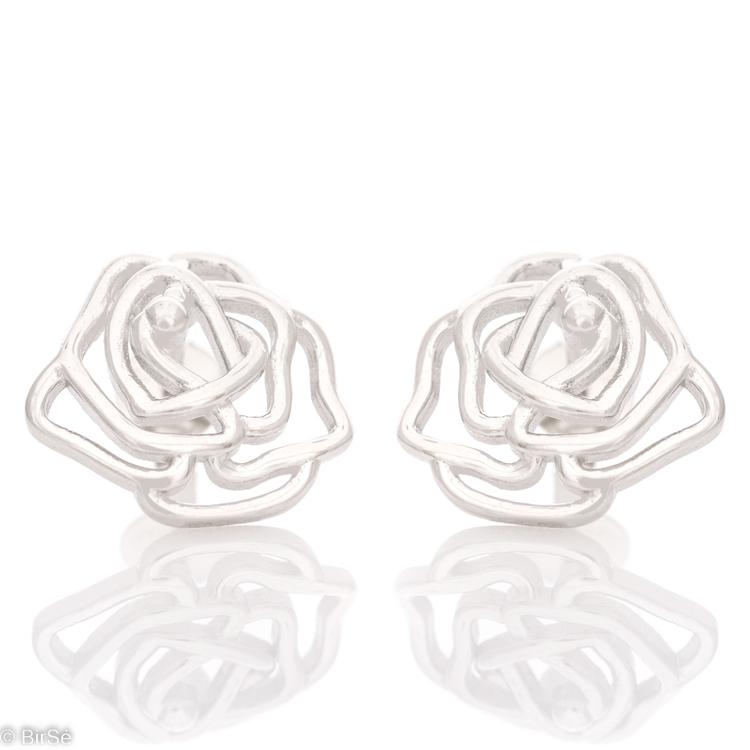 Silver earrings - Rose