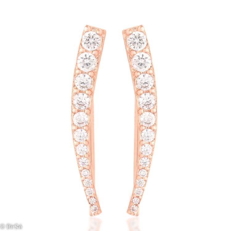 Silver earrings - Pink Earcuff