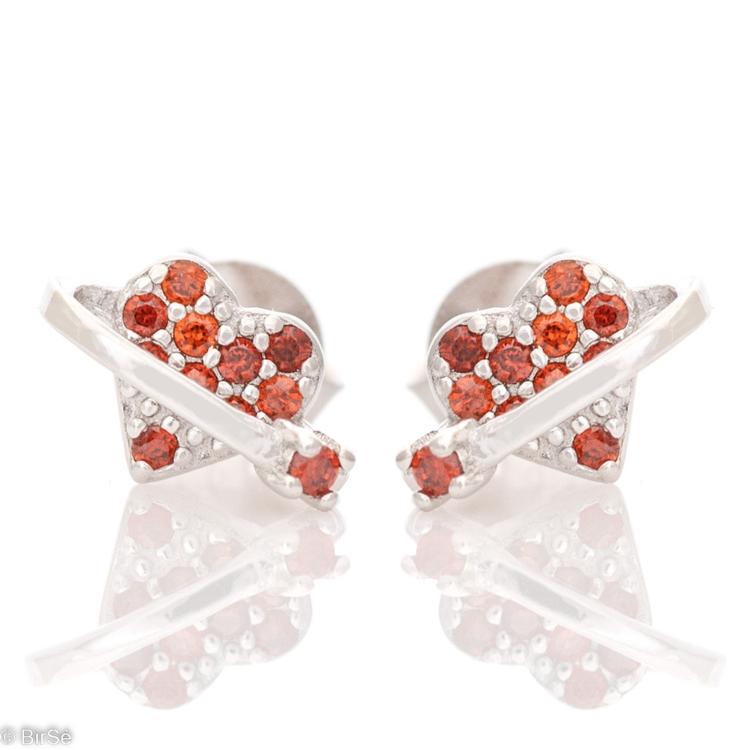 Silver earrings - Heart 