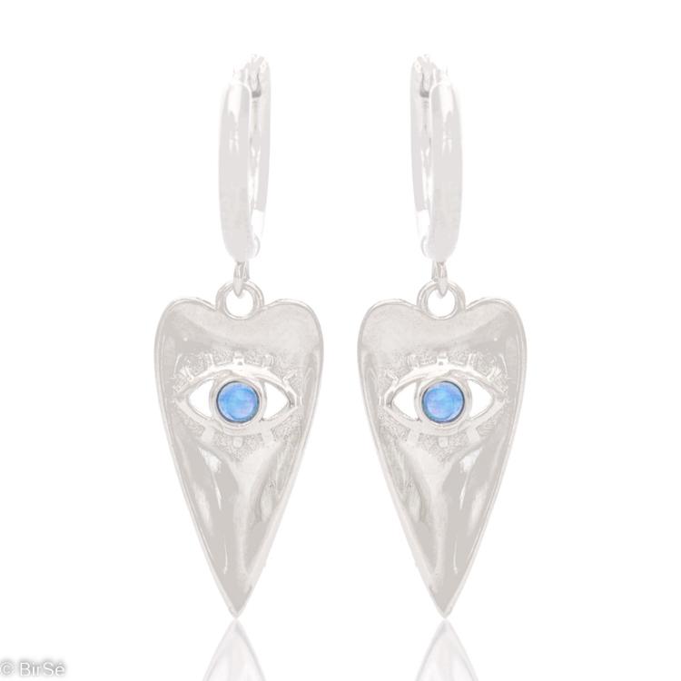 Silver Hanging Earrings - Blue Eye 