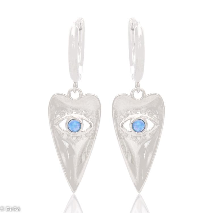 Silver Hanging Earrings - Blue Eye 