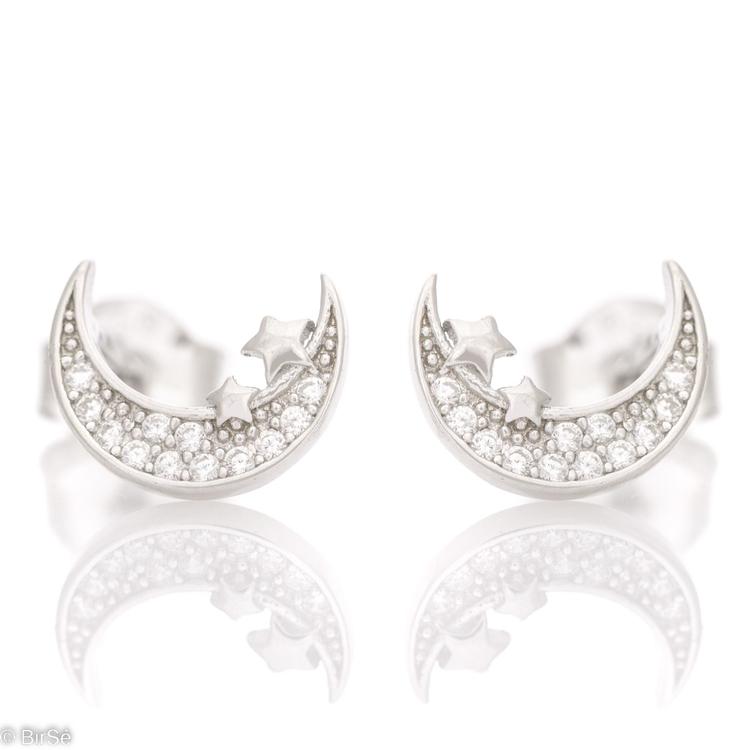 Silver earrings - Stars and Moon 