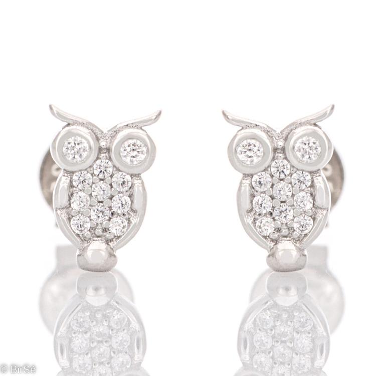 Silver earrings - Owl