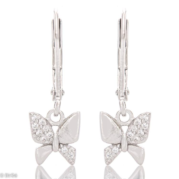 Hanging Silver Earrings - Butterflies