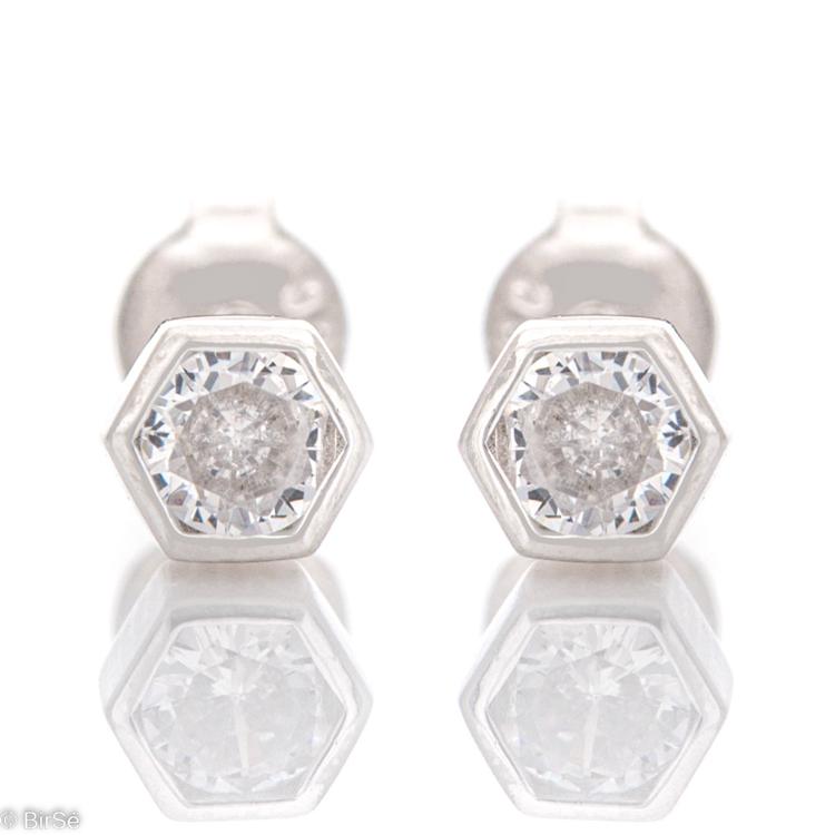 Silver earrings - Zircon in Hardware