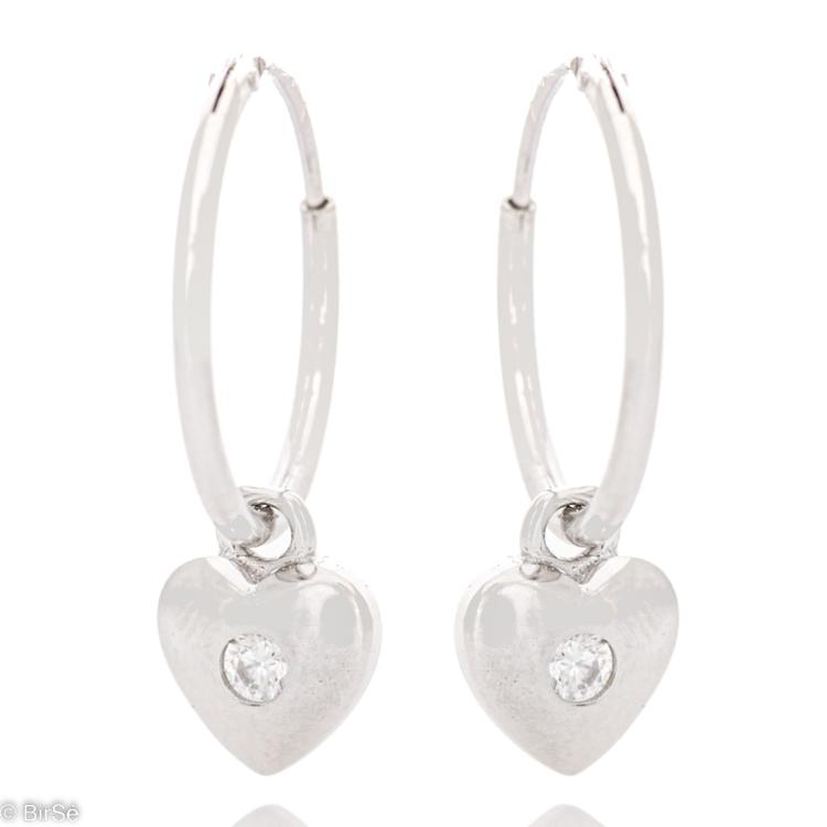 Silver earrings - Rings and Hearts