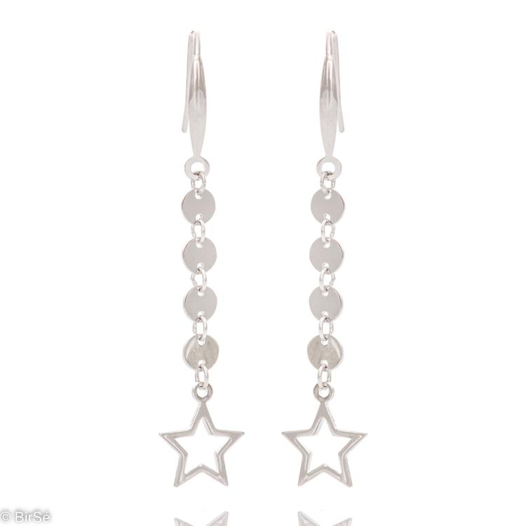 Hanging Silver Earrings - Stars