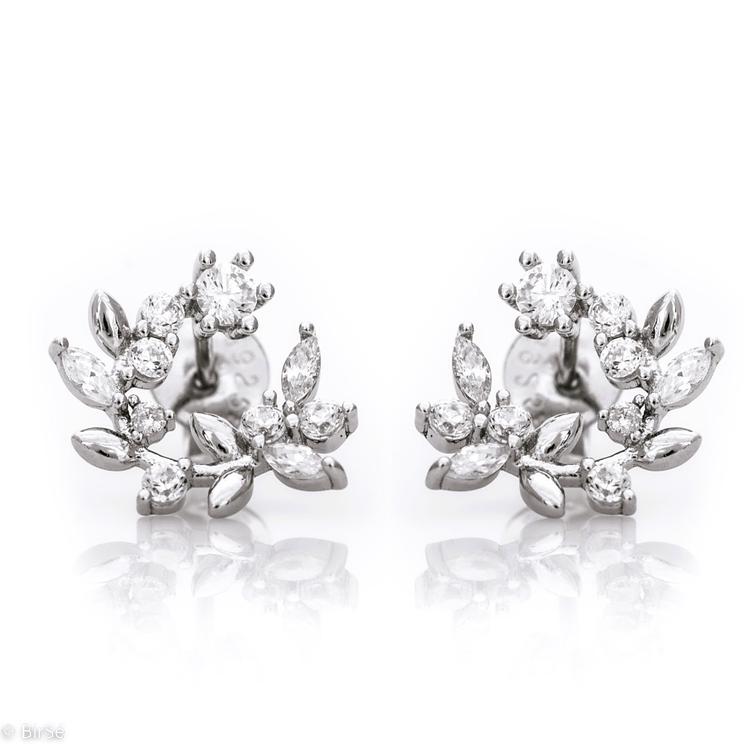 Silver earrings - Sprig