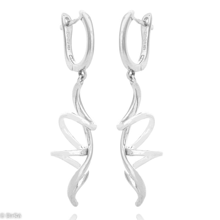 Silver Hanging Earrings - Spirals